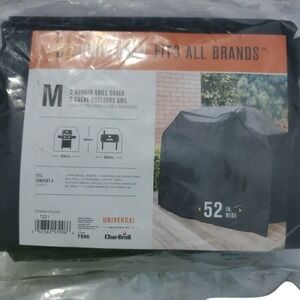 Char‎ Broil Universal M Size 2 Burner Grill Cover 52 Inch Wide Black